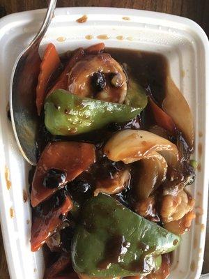 Shrimp with black bean sauce, yummy