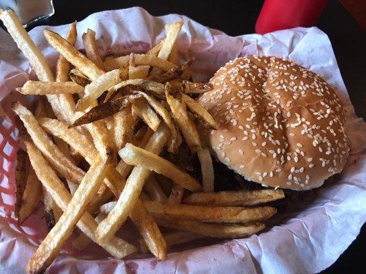 Cheeseburger and fries