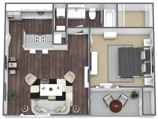 1 Bedroom, 550 SQFT