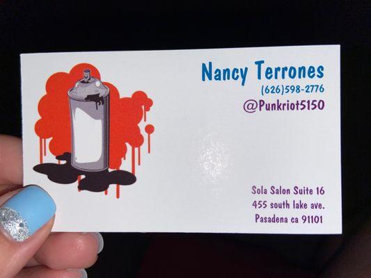 Business card for Nancy!