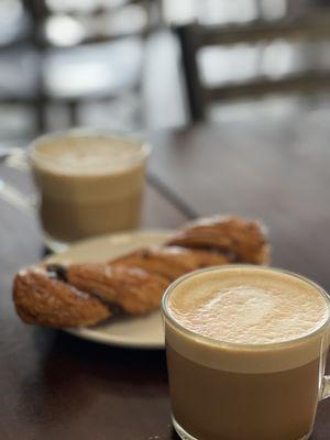 Dirty chai latte, paired with torsade.