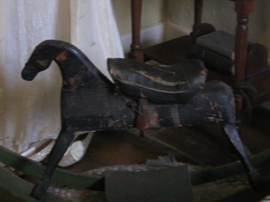 1864 rocking horse with real horse hair tail