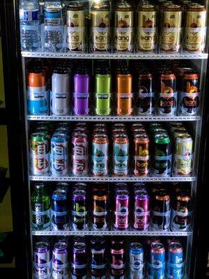 Wide selection of ice-cold cooler drinks.