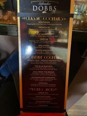 Menu side 1