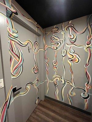 Funky bathroom art