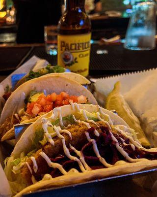 Happy hour Laguna Beach Taco and an ice cold Pacifico. Great service and great street side bar.  Recommended for a taco Tuesday visit.