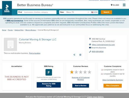 BBB, unaccredited and unhappy customers