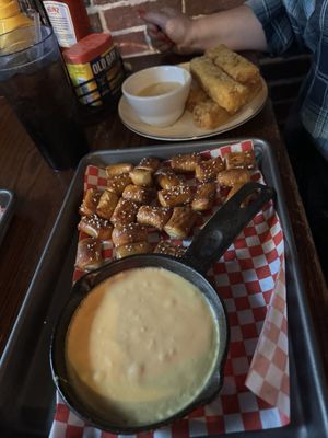 Pretzel with beer cheese