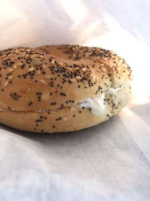 Everything bagel with cream cheese