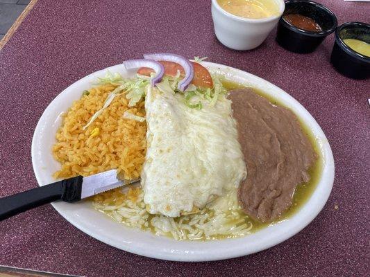 Chicken enchiladas, beans and some Amazing beans!