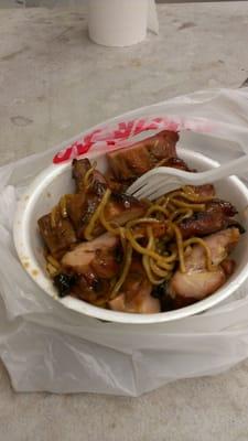 Bowl special- BBQ chicken with chow mein.. delicious...