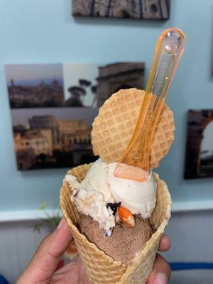 Waffle Cone w/ Mocha Chocolate Chip & PB Candy