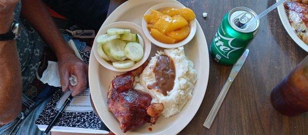 Meat and three!  Daily plate lunches. "Don't be a Chicken."   Come on in and see us..  08/22/2022