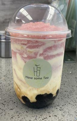 Strawberry shortcake with boba