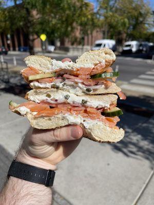 Lox, cream cheese and bagel