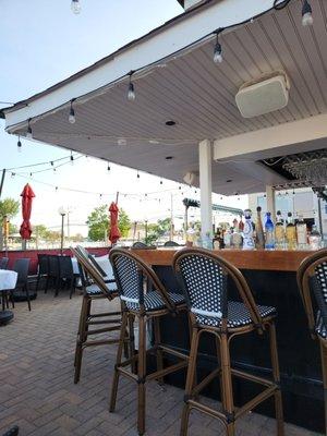 Outdoor bar and dining area