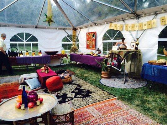 Clear top tent during the day, Arabian themed party September 2016.