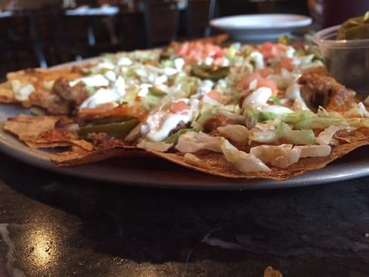 This was a taco flatbread pizza according to the menu, only it's actually just a big baked tortilla shell.