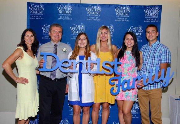 Dr. Farian with family for daughter, Adriana's, white coat ceremony at Case Western Reserve Dental School.