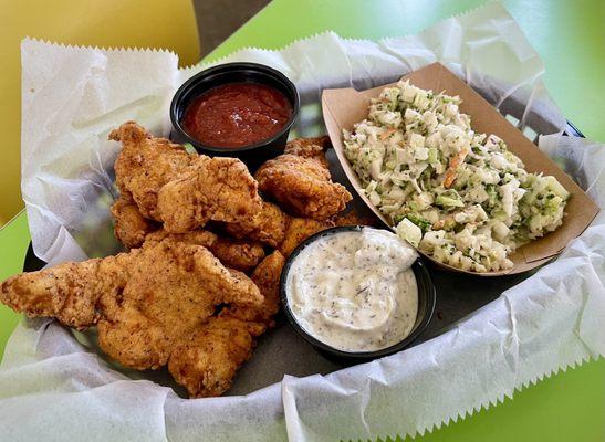 Catfish plate with coleslaw