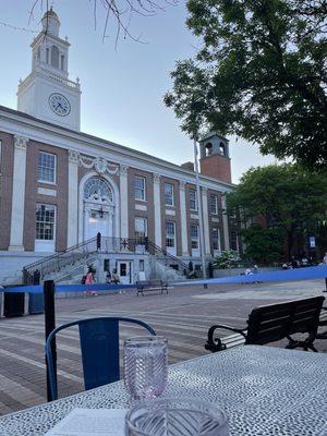 Dining outside in front of the beautiful city hall!