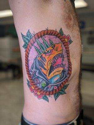 Shark Tattoo by Boulder, CO Traditional Tattoo artist Jordan Lucky.