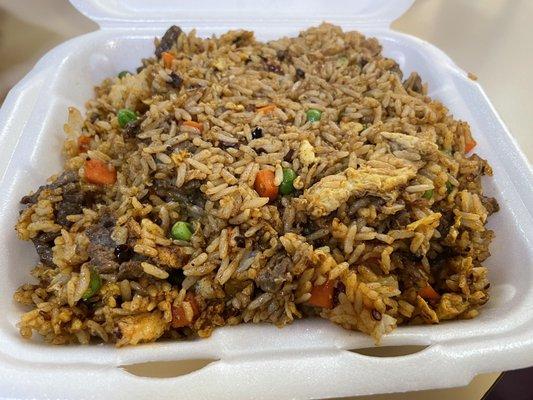 Spicy beef fried rice, I've never had a bad dish here food is delicious, and authentic.