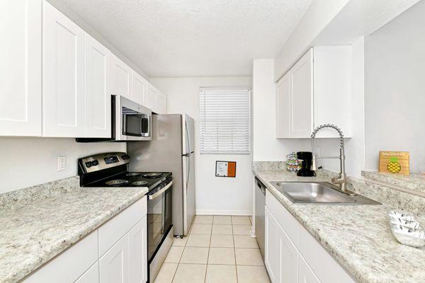 Bright and airy galley kitchen