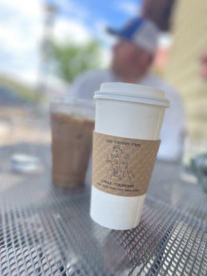 Honey Lavender Chai  -Snickers Almond Milk Latte in background