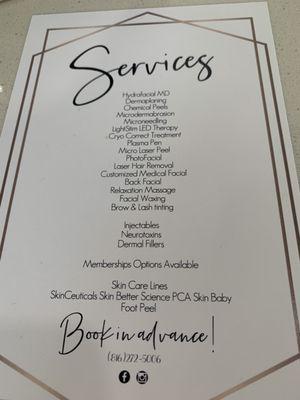 Service menu