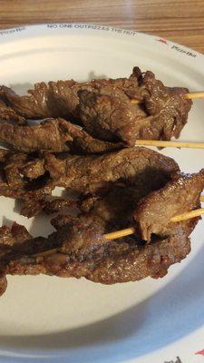 Beef Teriyaki: flavor is fine, though slightly bland, but pricey for what you get, 4 sticks.