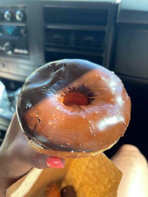 Chocolate covered donut