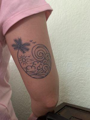 Small beach themed tattoo