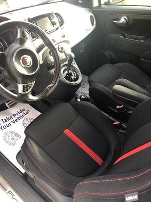 Show room clean on a 2018 Fiat Abarth.