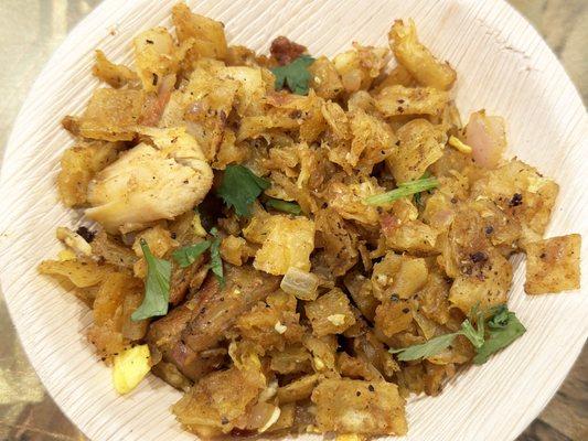 The CHICKEN KOTTU PAROTTA - they offer quite a selection of KOTTU PAROTTAs with veg, chicken and mutton flavors.