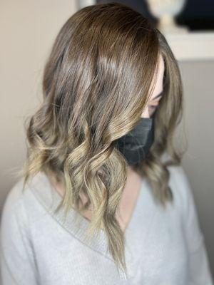 Mushroom blonde balayage