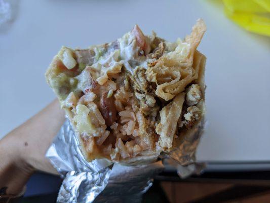 Carnitas burrito - 4 stars. Love that they give the meat a nice crisp. Fri takeout lunch 2022-05-13