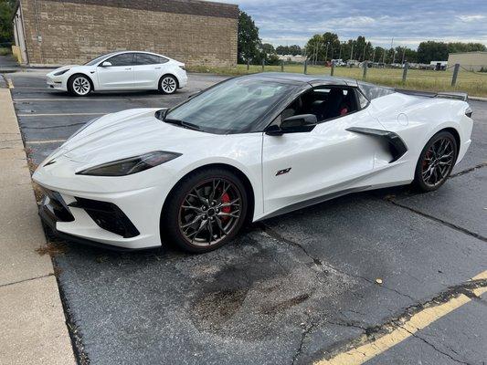 50th edition Corvette after paint protection film and ceramic coating application