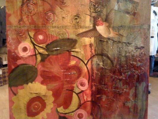 "Poppy" mixed media acrylic on canvas