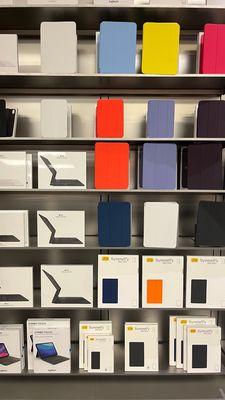 Rainbow array of iPad covers