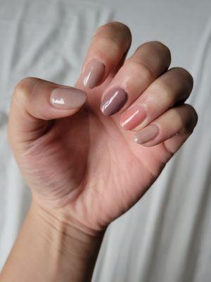 Gel Manicure with 3 colors - perfect transitional manicure!