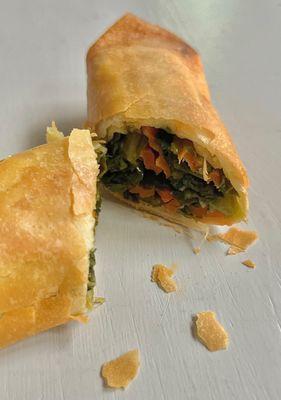 Collard-Carrot Spring Rolls with Wild Mushrooms