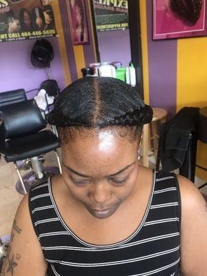 Two braids @dominion Afrika Express Hairbraiding