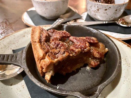 Warm bourbon pecan pie