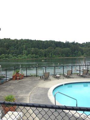 View from common area between buildings  towards Willamette River