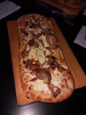 Bacon, grilled onion Flatbread Pizza- delish!!