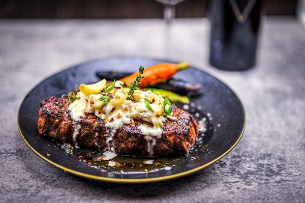 Prime Ribeye with Oscar Topping