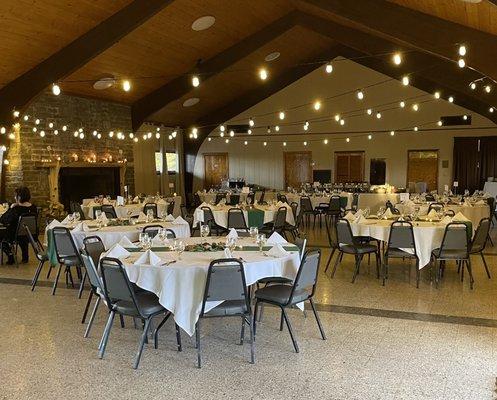 The conference center held our 70 guests with plenty of space for seating and dancing.