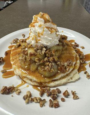 Bananas foster pancakes