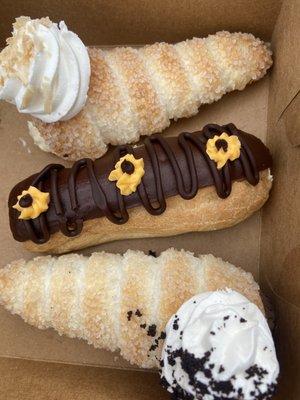 I got coconut cream horn, chocolate cream horn, eclairs.  $2.75 each. Full of cream. So cheap!